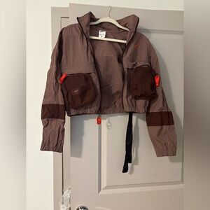 Nike Dark Brown Jacket with Red Accents